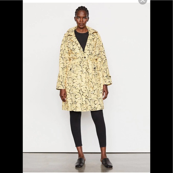 Frame Python Print Hooded Trench Coat - Picture 15 of 16